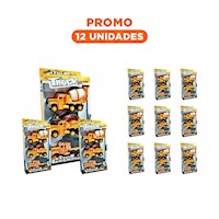 Pack12 Combo Infantil de 3 Vehiculos de Construccion amarillo para Diversion Y+Regalo Sticker